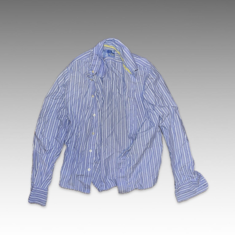 Hollister Men’s Long Sleeve Blue Striped Button-Up Shirt Size Small | S